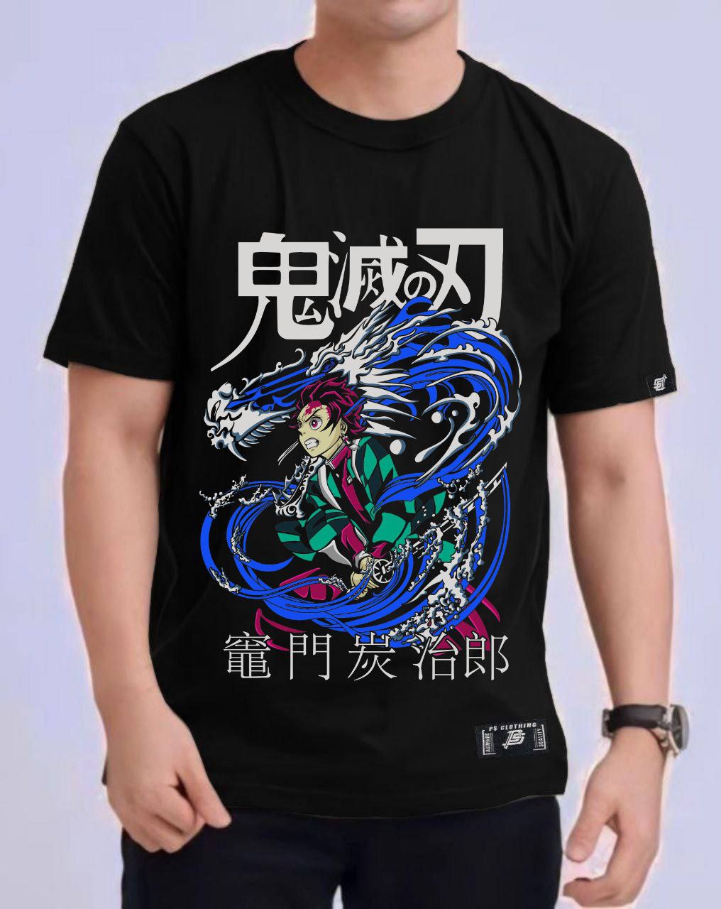 DEMON SLAYER KAMADO TAJIRO "WATER BREATHING 10TH FROM" ROUND NECK REGULAR FIT ANIME PREMIUM DESIGN