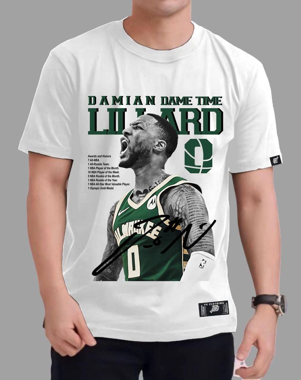 NBA DAMINA LILLARD "SHOUT" ROUND NECK REGULAR FIT PREMIUM DESIGN