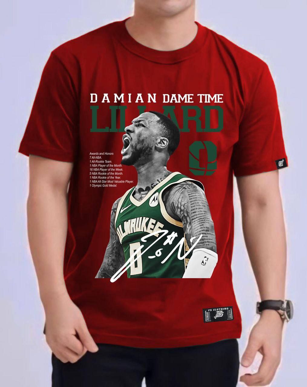 NBA DAMINA LILLARD "SHOUT" ROUND NECK REGULAR FIT PREMIUM DESIGN