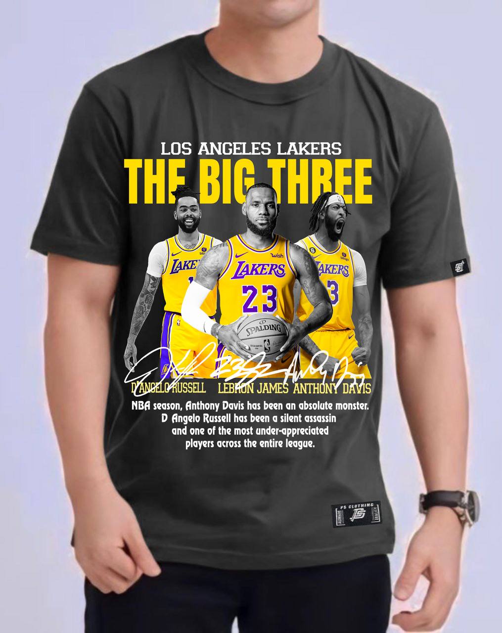 NBA "BIG THREE" OF LAKERS 2024 ROUND NECK REGULAR FIT PREMIUM DESIGN