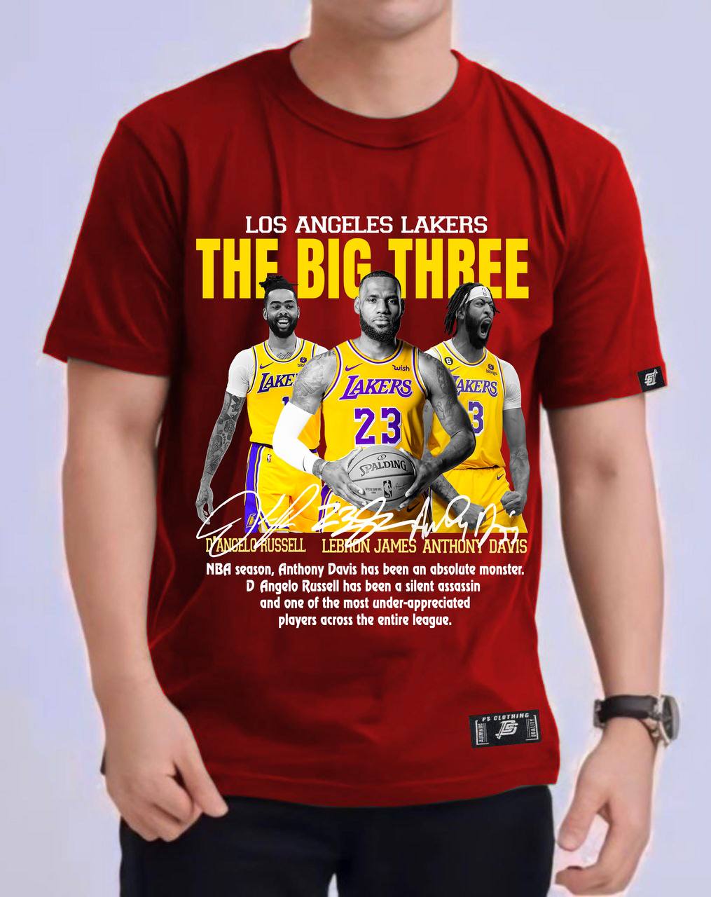 NBA "BIG THREE" OF LAKERS 2024 ROUND NECK REGULAR FIT PREMIUM DESIGN