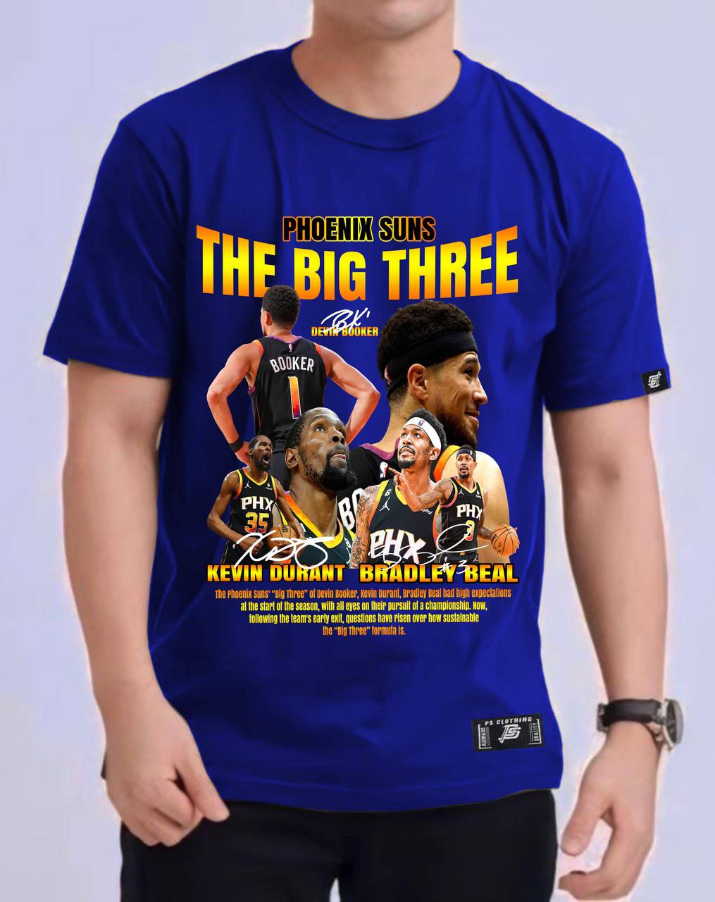 NBA "BIG THREE" OF PHOENIX SUNS 2024 ROUND NECK REGULAR FIT PREMIUM DESIGN