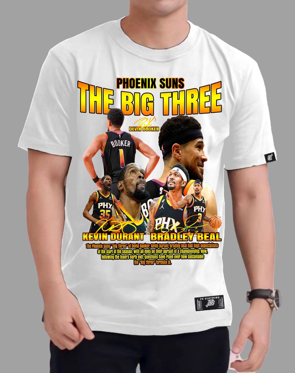 NBA "BIG THREE" OF PHOENIX SUNS 2024 ROUND NECK REGULAR FIT PREMIUM DESIGN