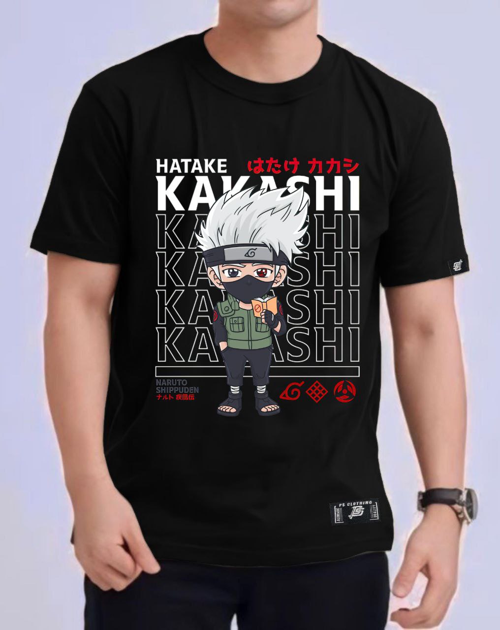 NARUTO SHIPPUDEN "HATAKE KAKASHI" VERSION 2 ROUND NECK REGULAR FIT ANIME PREMIUM DESIGN