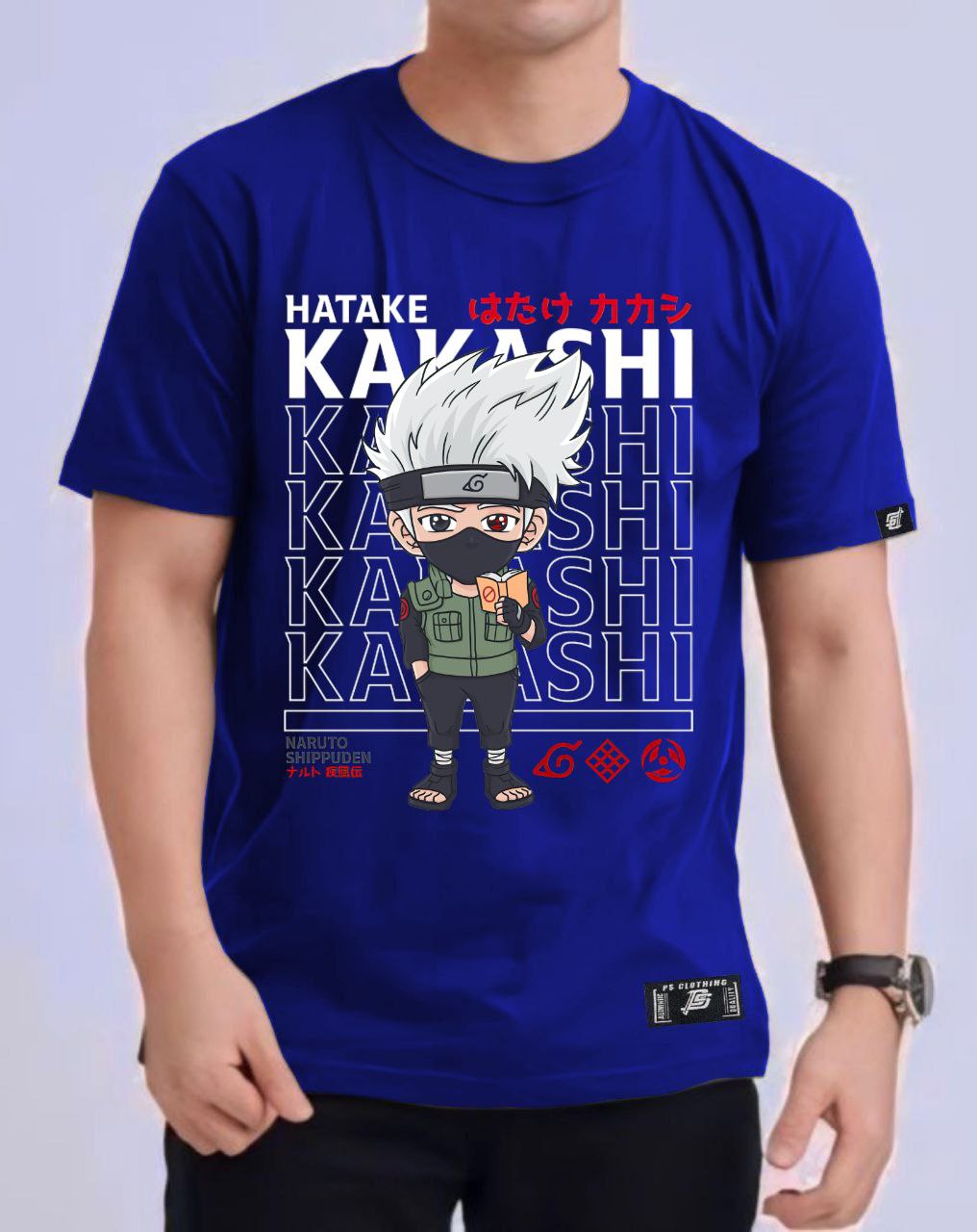 NARUTO SHIPPUDEN "HATAKE KAKASHI" VERSION 2 ROUND NECK REGULAR FIT ANIME PREMIUM DESIGN