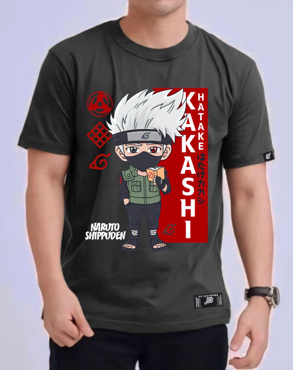 NARUTO SHIPPUDEN "HATAKE KAKASHI" VERSION 3 ROUND NECK REGULAR FIT ANIME PREMIUM DESIGN