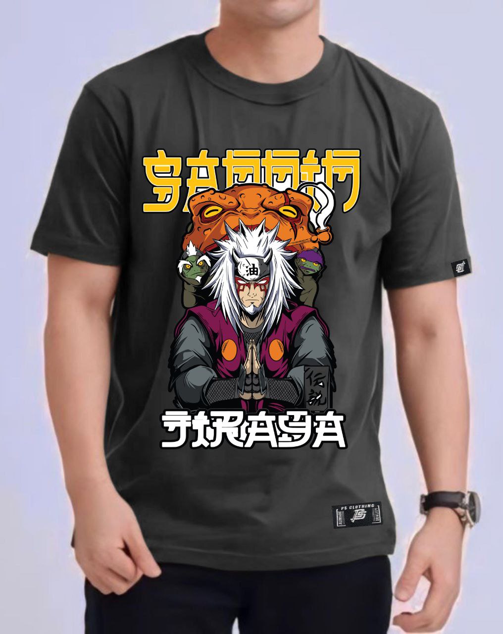 NARUTO SHIPPUDEN "JIRAIYA" ROUND NECK REGULAT FIT ANIME PREMIUM DESIGN