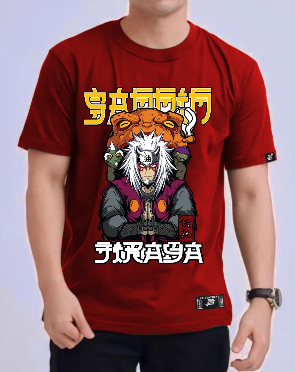 NARUTO SHIPPUDEN "JIRAIYA" ROUND NECK REGULAT FIT ANIME PREMIUM DESIGN