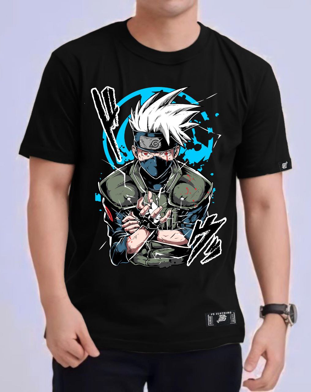 NARUTO SHIPPUDEN "HATAKE KAKASHI" VERSION 4 ROUND NECK REGULAR FIT ANIME PREMIUM DESIGN