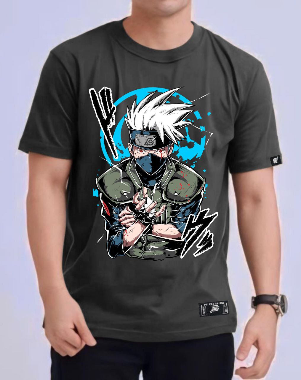 NARUTO SHIPPUDEN "HATAKE KAKASHI" VERSION 4 ROUND NECK REGULAR FIT ANIME PREMIUM DESIGN