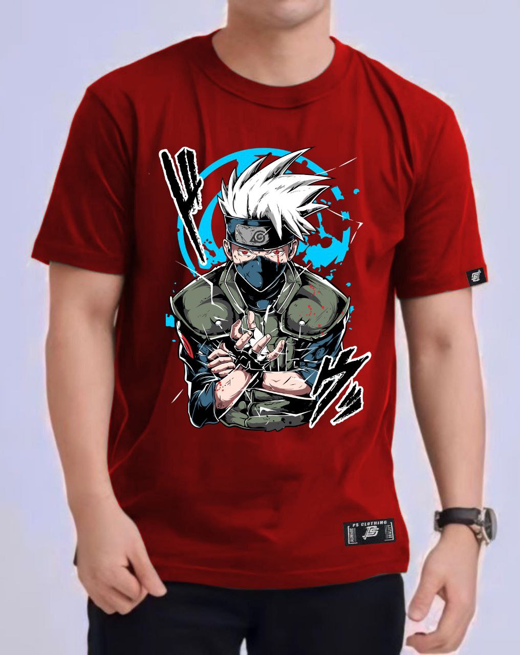 NARUTO SHIPPUDEN "HATAKE KAKASHI" VERSION 4 ROUND NECK REGULAR FIT ANIME PREMIUM DESIGN