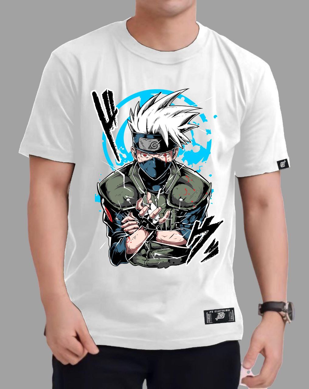 NARUTO SHIPPUDEN "HATAKE KAKASHI" VERSION 4 ROUND NECK REGULAR FIT ANIME PREMIUM DESIGN