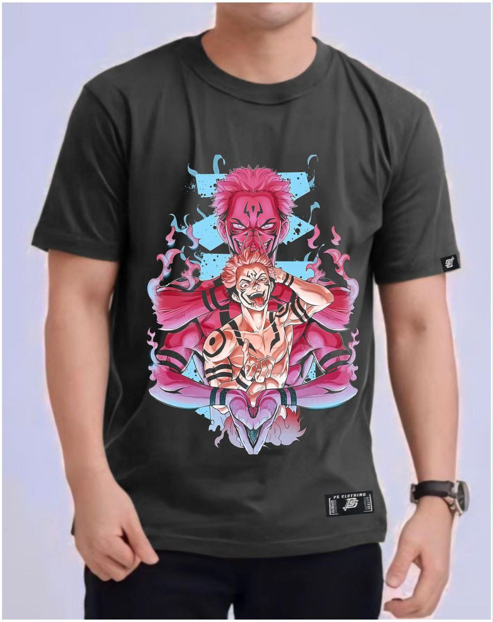 JUJUTSU KAISEN "RYOMEN SUKUNA" VERSION 2 ROUND NECK REGULAR FIT ANIME PREMIUM DESIGN