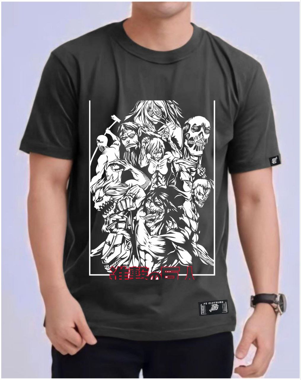 ATTACK ON TITAN "ALL TITAN FORM" ROUND NECK REGULAR FIT ANIME PREMIUM DESIGN