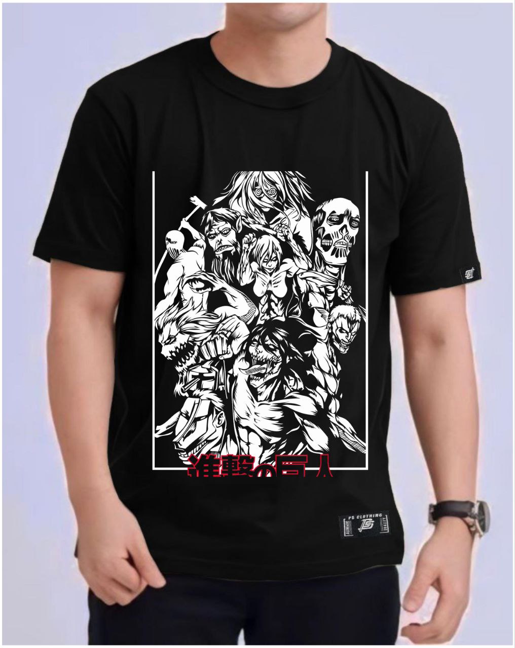 ATTACK ON TITAN "ALL TITAN FORM" ROUND NECK REGULAR FIT ANIME PREMIUM DESIGN