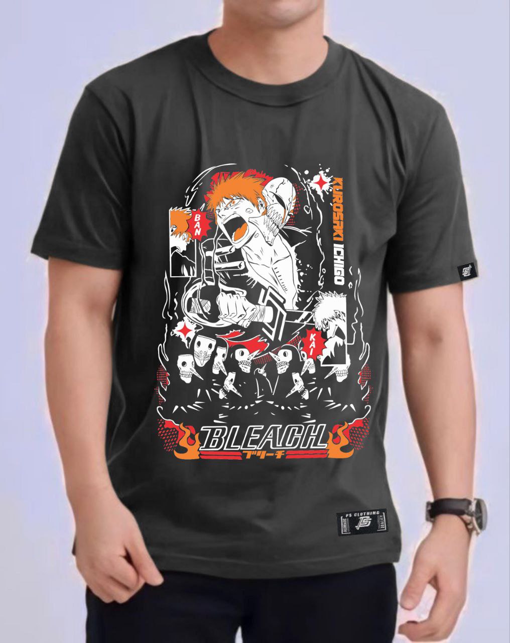 BLEACH "ICHIGO KUROSAKI" VERSION 2 ROUND NECK REGULAR FIT ANIME PREMIUM DESIGN