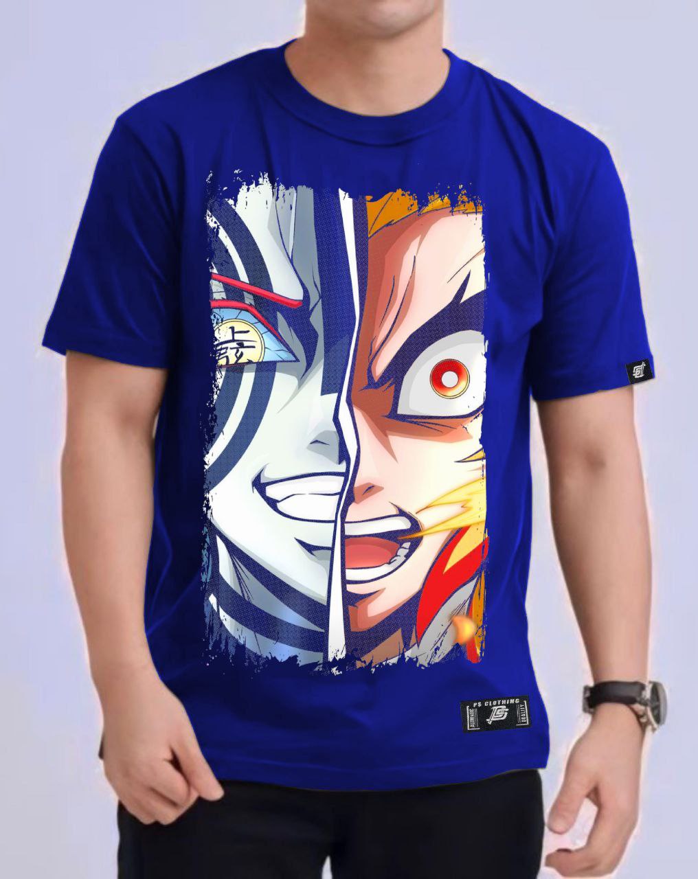 DEMON SLAYER "AKAZA VS RENGOKU" ROUND NECK REGULAR FIT ANIME PREMIUM DESIGN