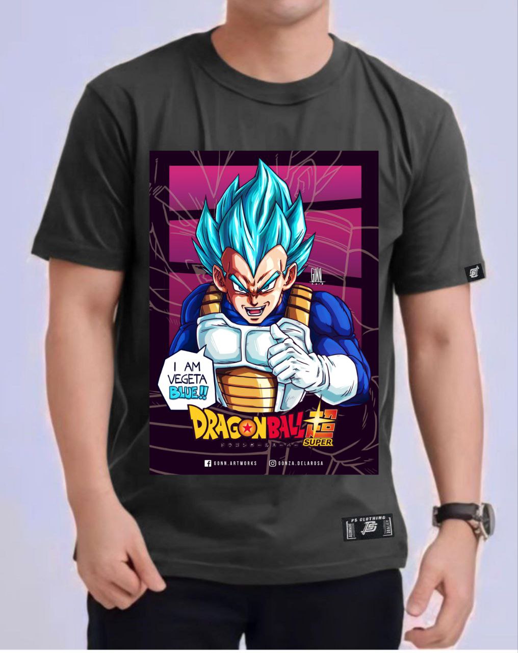 DRAGON BALL SUPER VEGETA "SUPER SAIYAN BLUE " ROUND NECK REGULAR FIT ANIME PREMIUM DESIGN