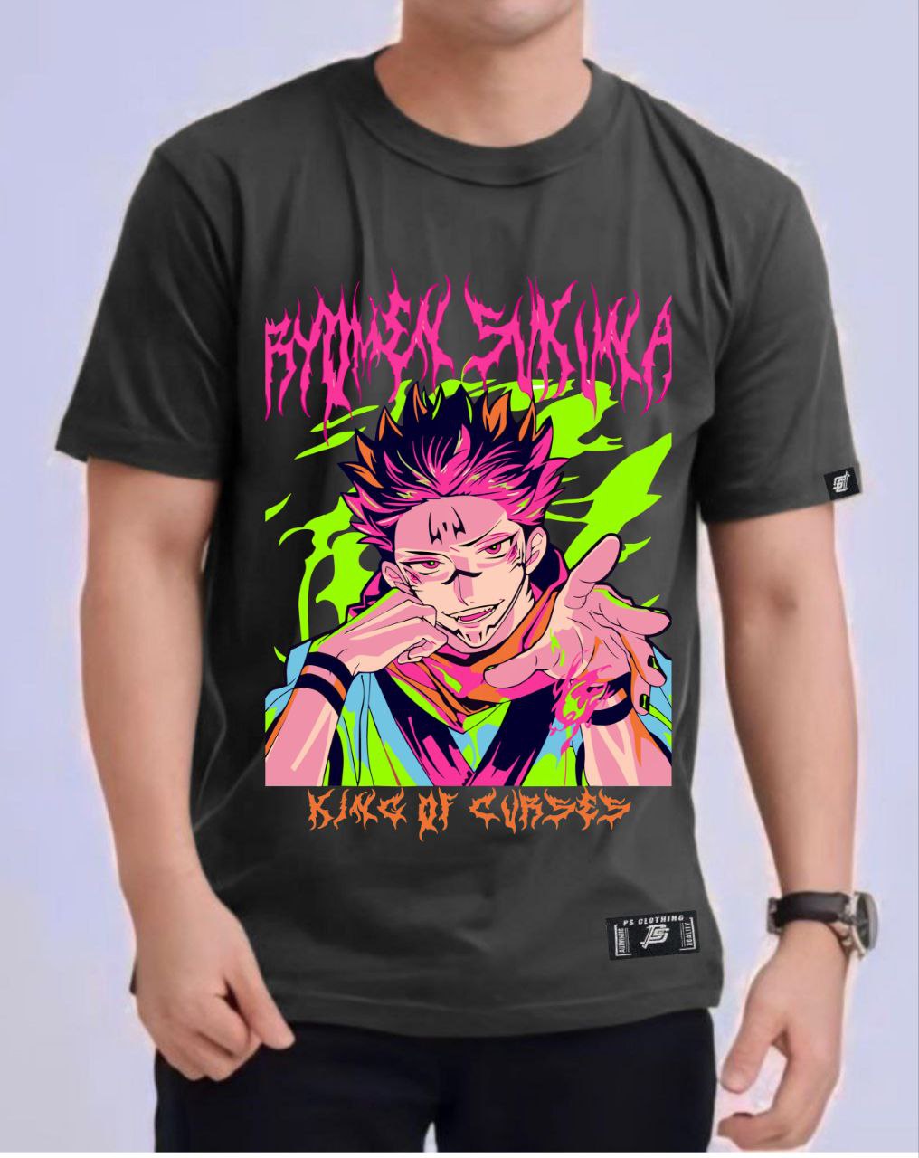 JUJUTSU KAISEN "RYOMEN SUKUNA" VERSION 3 ROUND NECK REGULAR FIT ANIME PREMIUM DESIGN