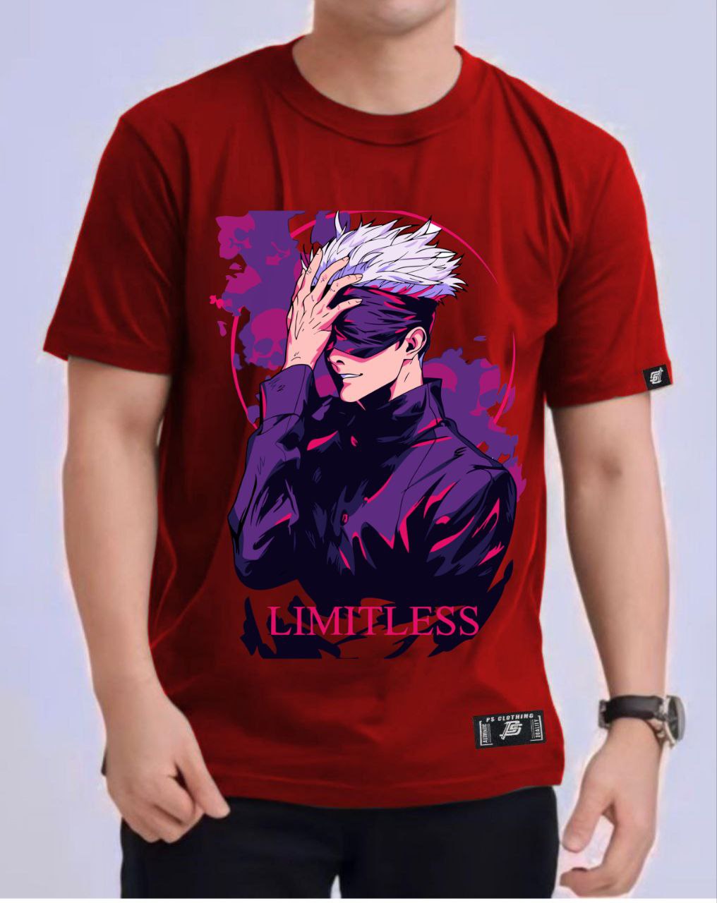 JUJUTSU KAISEN GOJO SATORU "LIMITLESS" ROUND NECK REGULAR FIT ANIME PREMIUM DESIGN