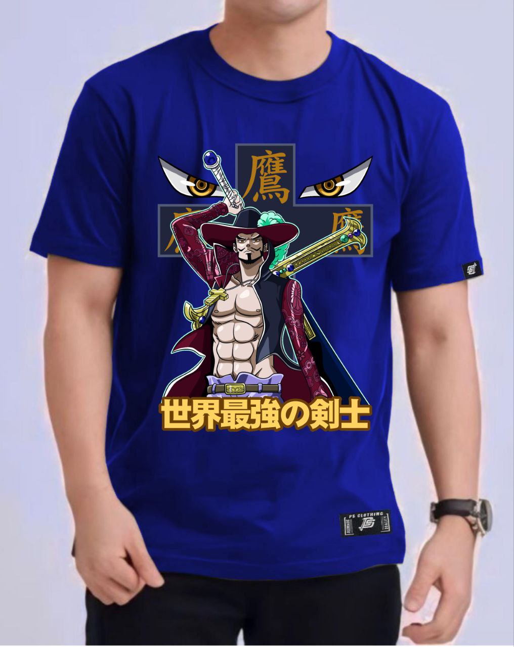 ONE PIECE "DRACULE MIHAWK" ROUND NECK REGULAR FIT ANIME PREMIUM DESIGN