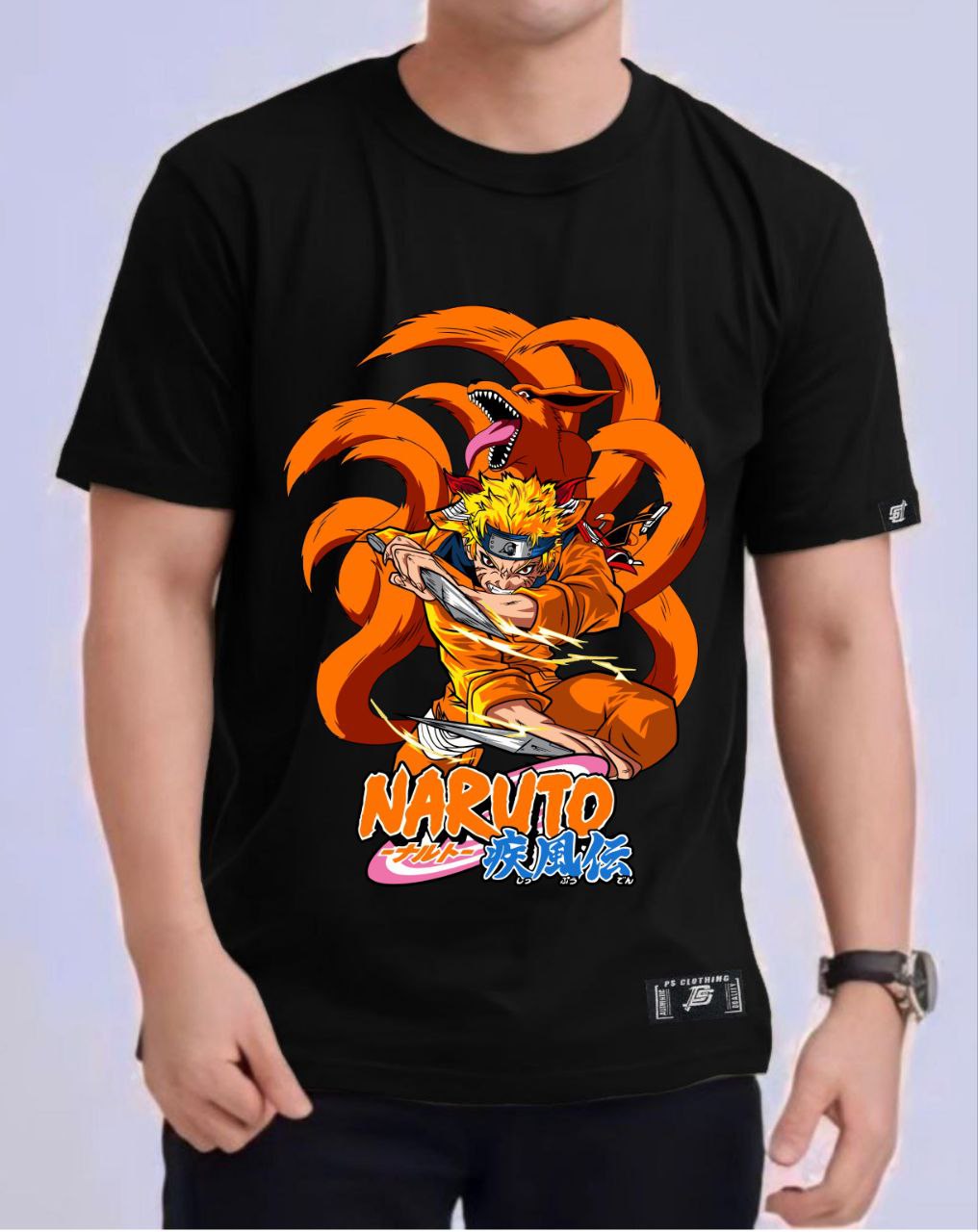 NARUTO SHIPPUDEN "NARUTO X KURAMA" ROUND NECK REGULAR FIT ANIME PREMIUM DESIGN