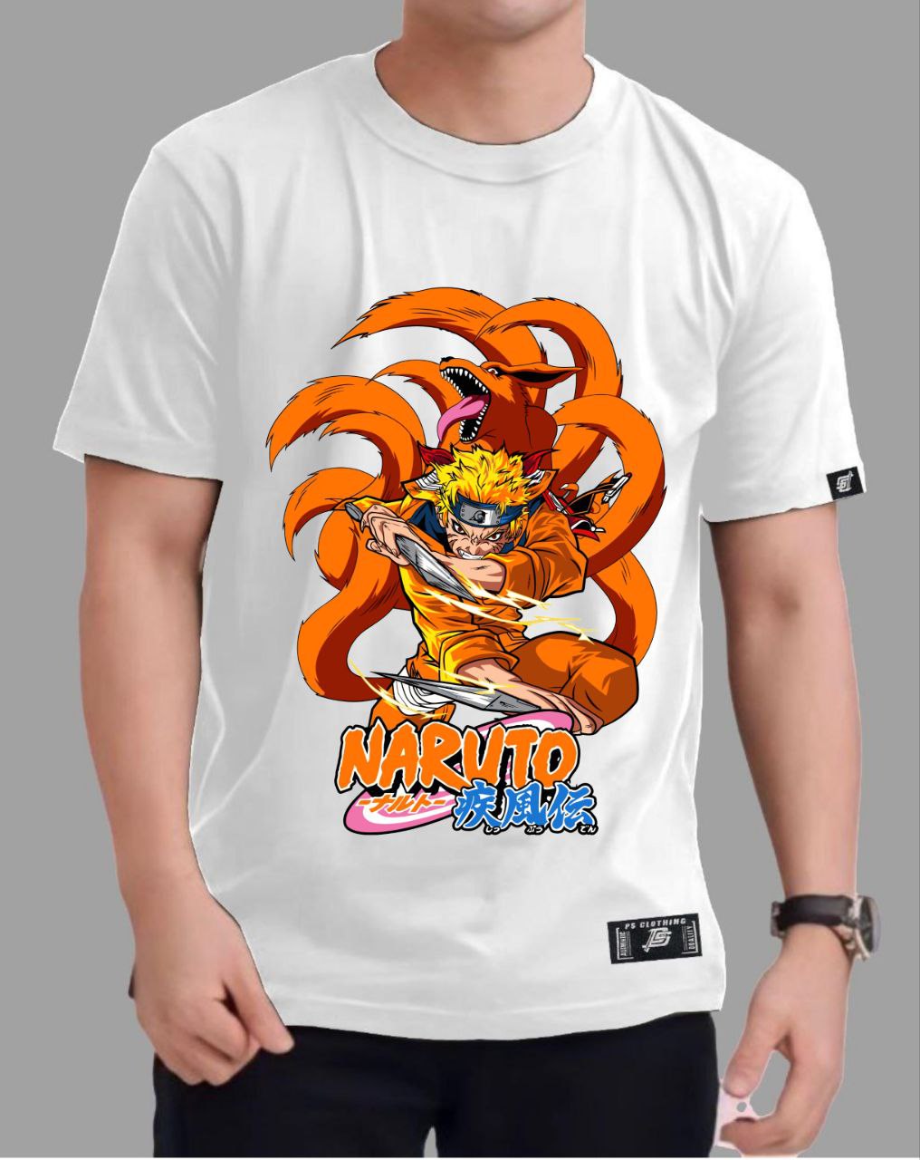 NARUTO SHIPPUDEN "NARUTO X KURAMA" ROUND NECK REGULAR FIT ANIME PREMIUM DESIGN