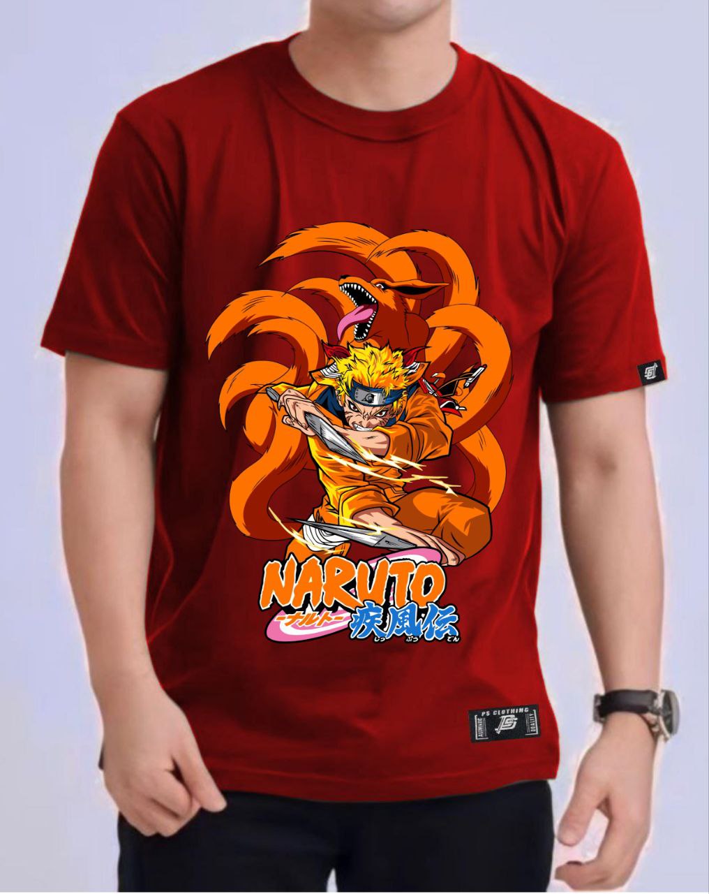 NARUTO SHIPPUDEN "NARUTO X KURAMA" ROUND NECK REGULAR FIT ANIME PREMIUM DESIGN