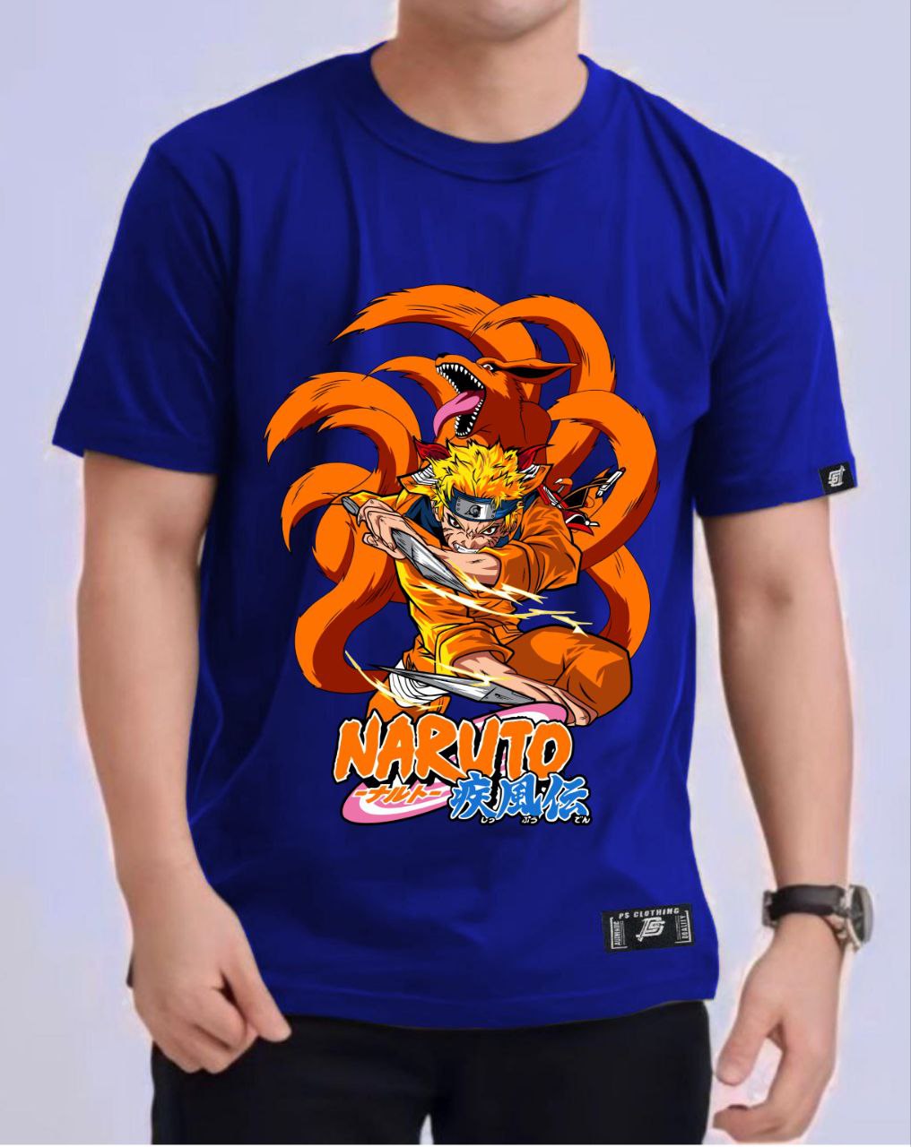 NARUTO SHIPPUDEN "NARUTO X KURAMA" ROUND NECK REGULAR FIT ANIME PREMIUM DESIGN