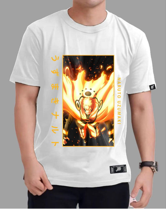 NARUTO SHIPPUDEN "BIJU MODE" ROUND NECK REGULAR FIT ANIME PREMIUM DESIGN