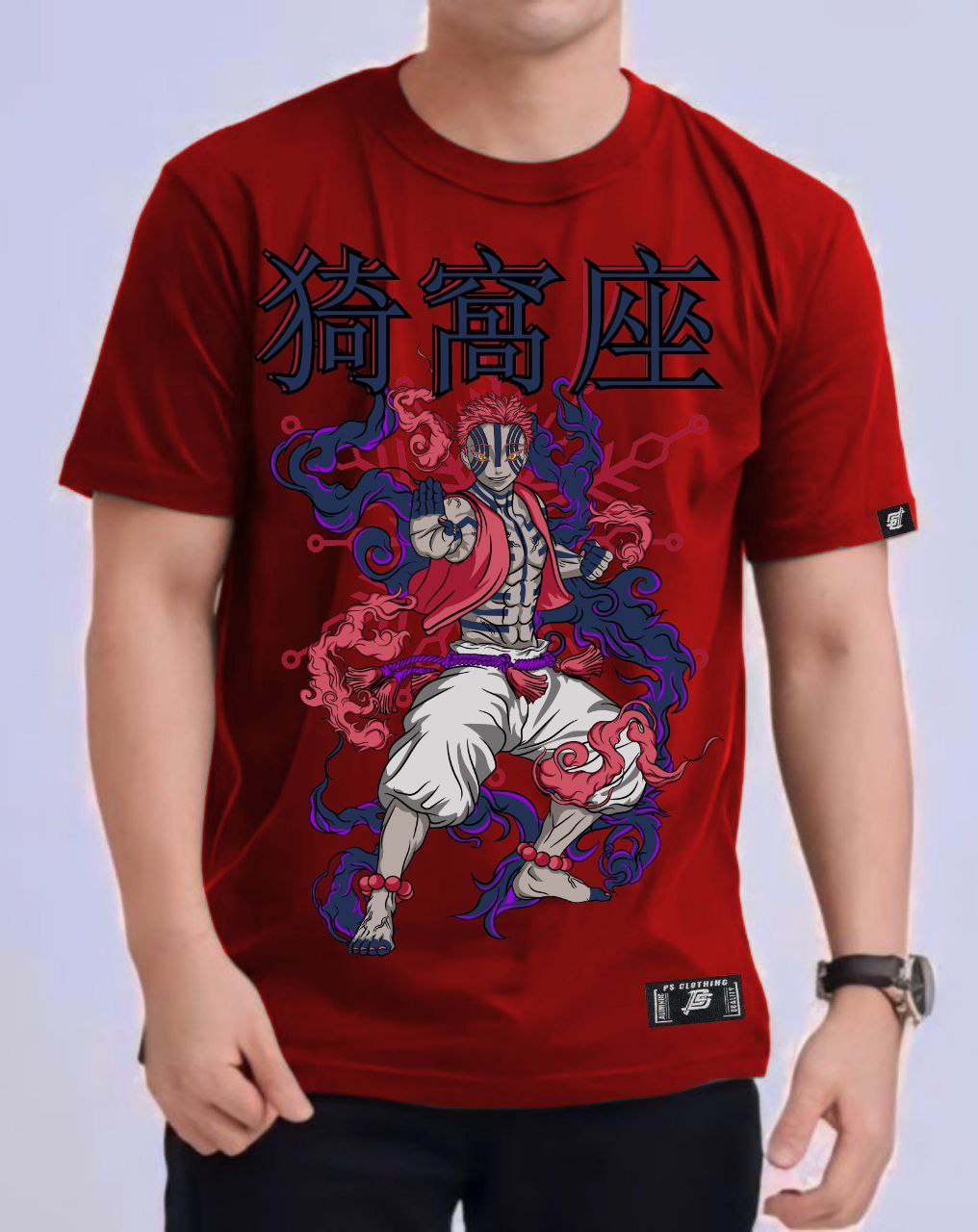 DEMON SLAYER "AKAZA" VERSION 2 ROUND NECK REGULAR FIT ANIME PREMIUM DESIGN