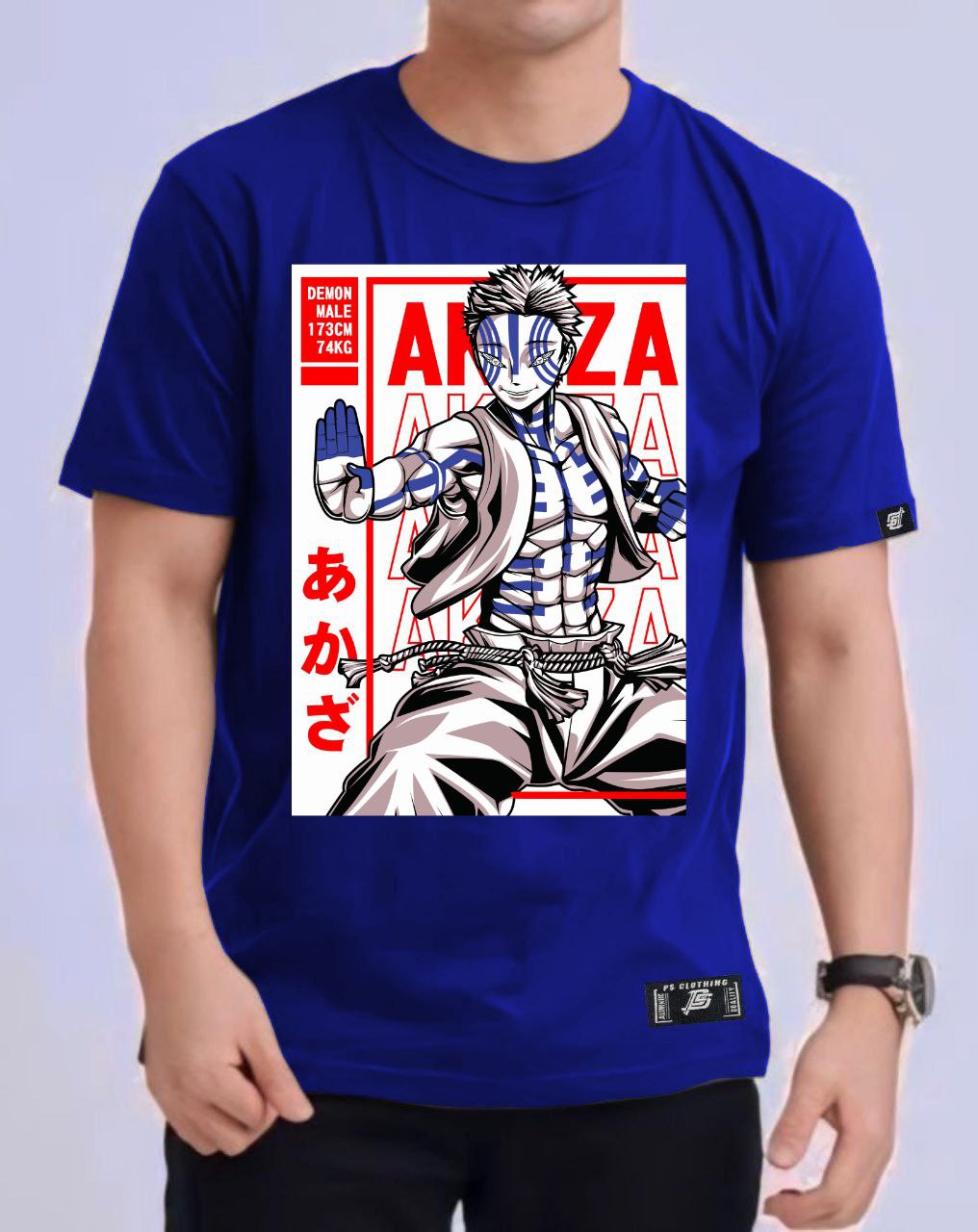 DEMON SLAYER "AKAZA" VERSION 3 ROUND NECK REGULAR FIT ANIME PREMIUM DESIGN