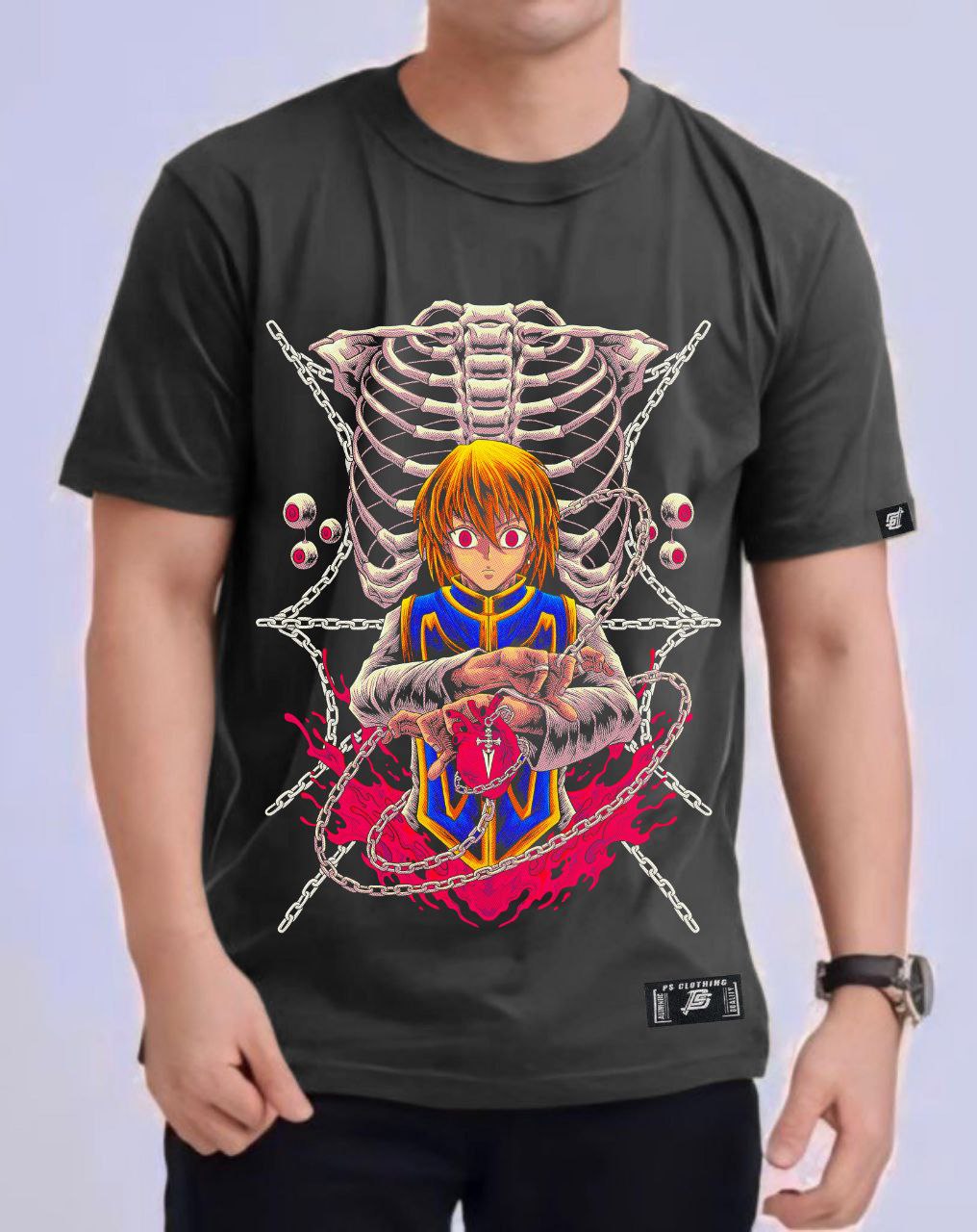 HUNTER X HUNTER KURAPIKA "RED EYES" NECK REGULAR FIT ANIME PREMIUM DESIGN