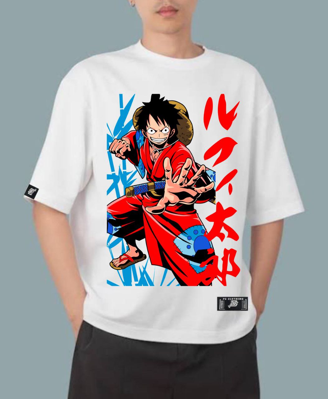 STRAW HAT LUFFY "LAND OF WANO OUTFT" OVERSIZE PREMIUM SHIRT