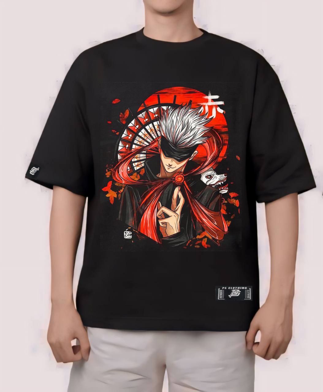 JUJUTSU KAISEN "SATORU GOJO REVERSAL RED" OVERSIZE PREMIUM SHIRT